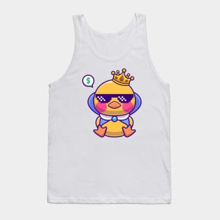 Cute King Chicken Sitting Cartoon Tank Top